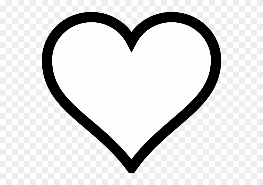 Black outline of a heart shape on a transparent background