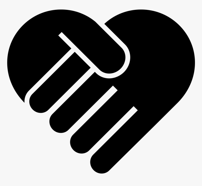 Image of two hands clapsed together forming a heart in black and white with a caption that says "helping your community starts with helping yourself!"