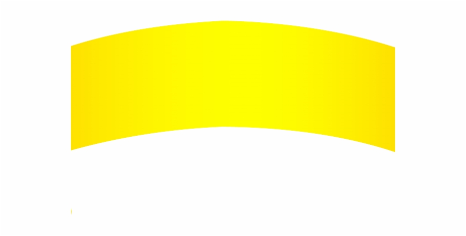 Yellow curved banner on white background