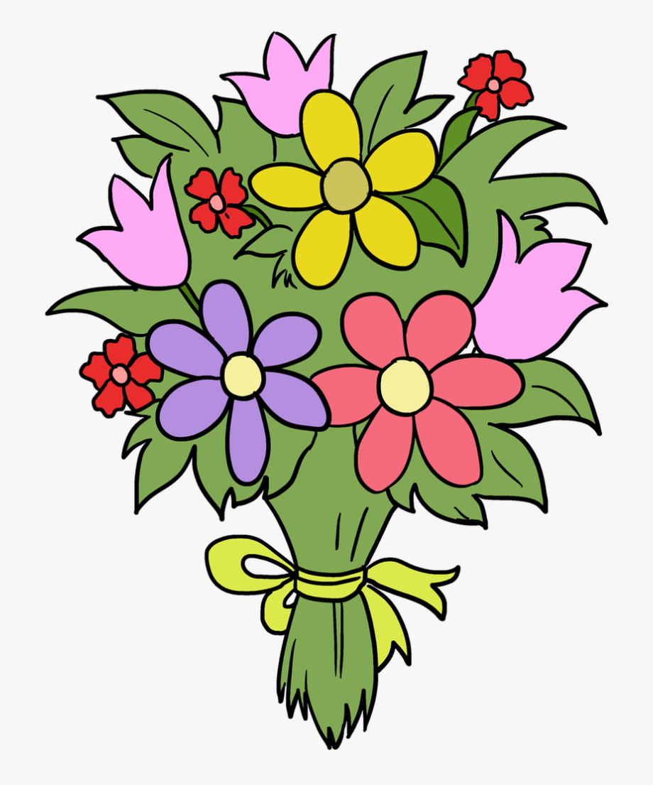 bouquet of flowers drawing - Clip Art Library