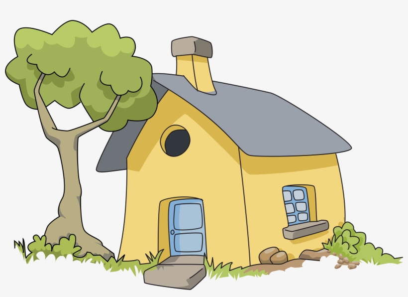 map of a house clipart with trees