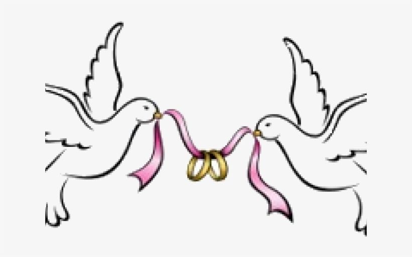 Two doves in flowers with wedding rings. 5175615 Vector Art at Vecteezy