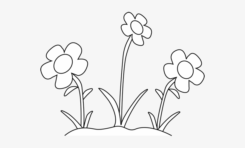 garden black and white clipart