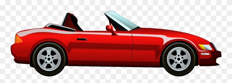 Red Cabriolet Car Png Clip Art - Convertible Transparent Png 