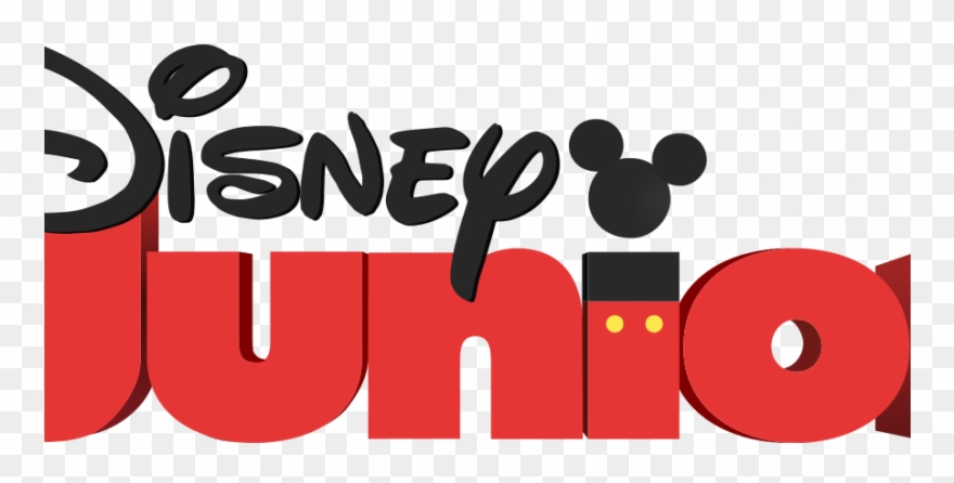 Disney Junior logo with bold red and black text and Mickey Mouse ears design