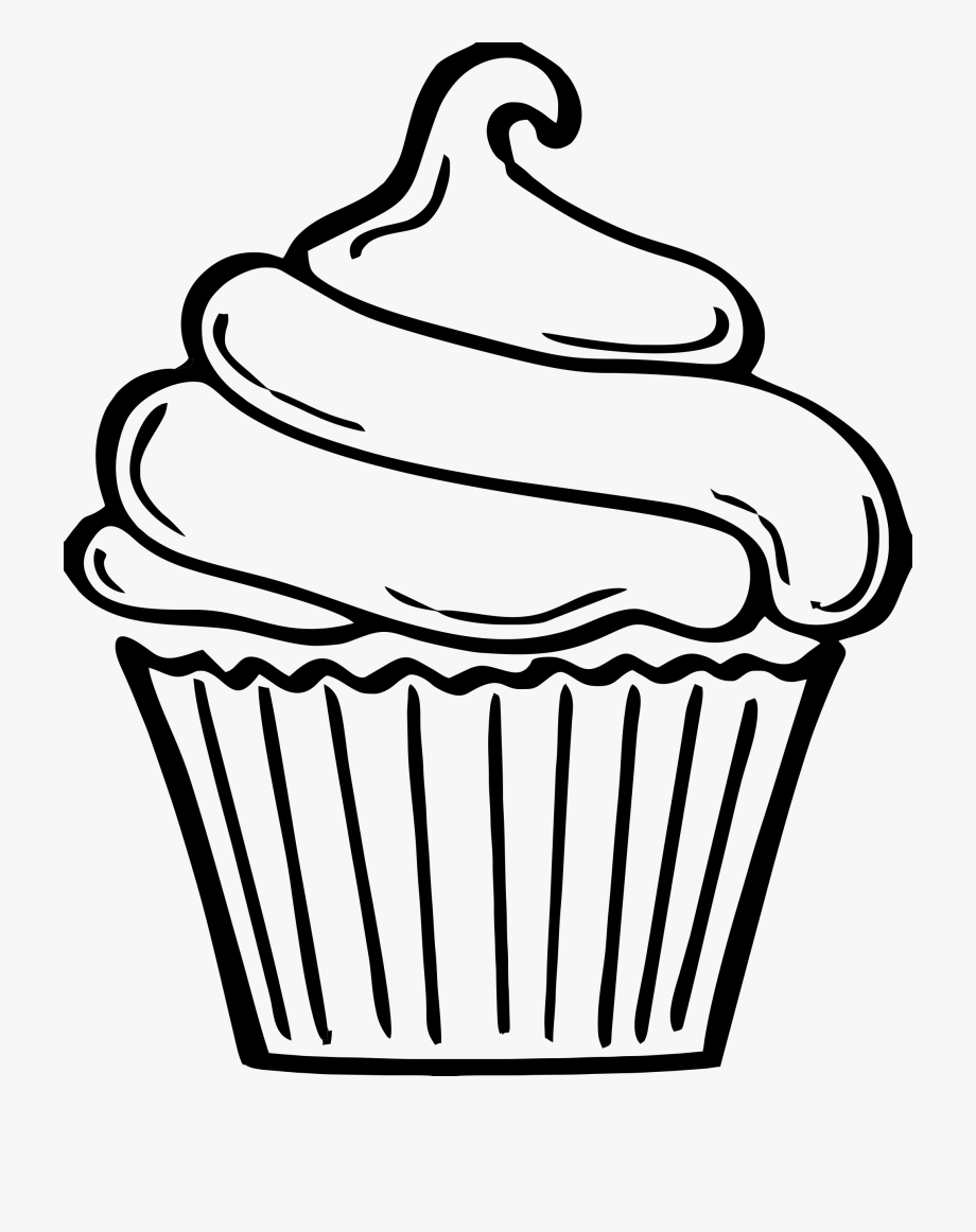 Hand drawn cupcake sketch. sweet muffin with wafer tubes isolated on white  background. vector illustration. | CanStock