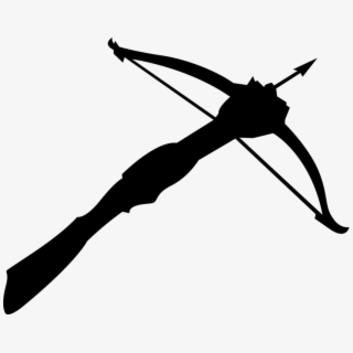 Silhouette of a crossbow with arrow ready to fire