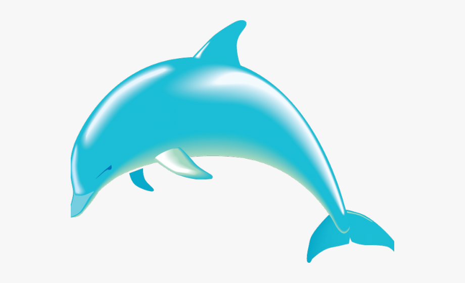 Blue dolphin leaping through the air