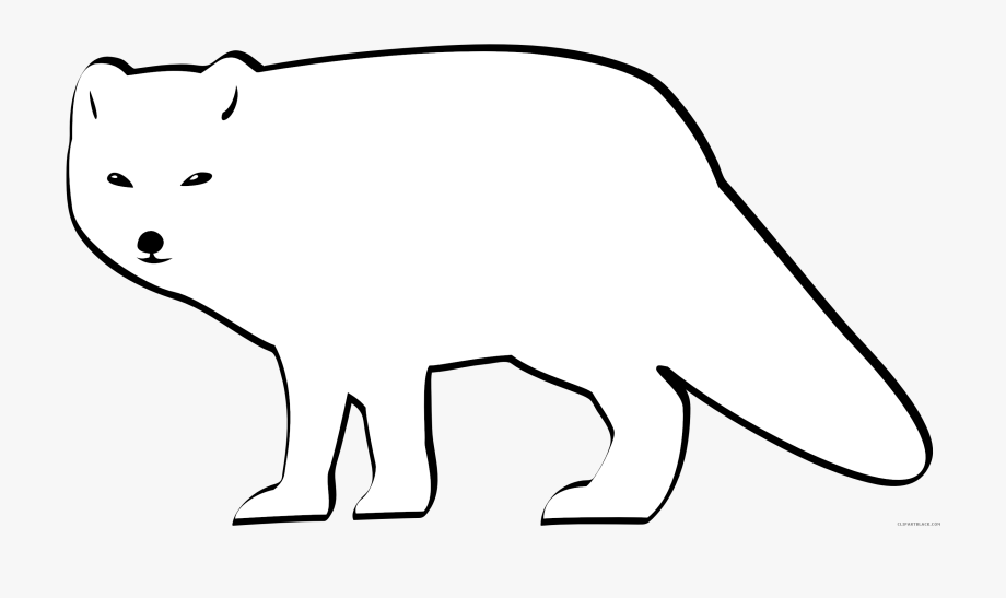 fox clipart black and white