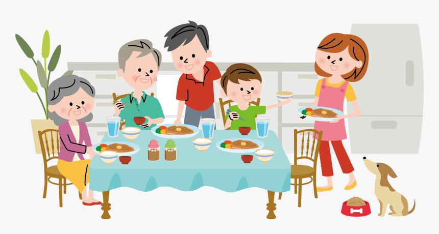 family dinner table clip art