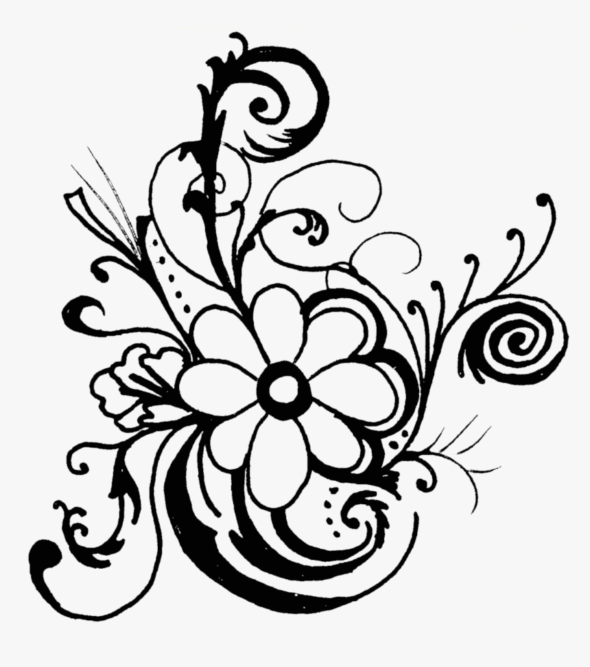 Black And White Flower Border Clipart Free Download ~ Black And White ...
