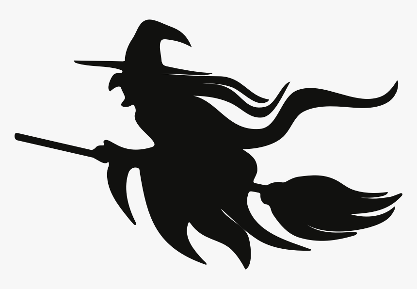 witch on a broomstick clipart