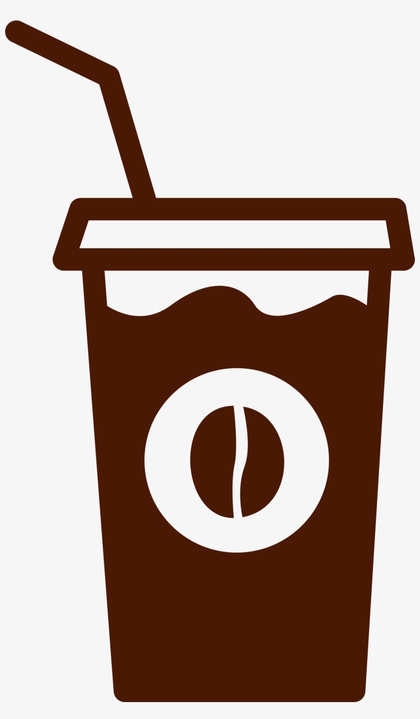 iced coffee clipart black and white