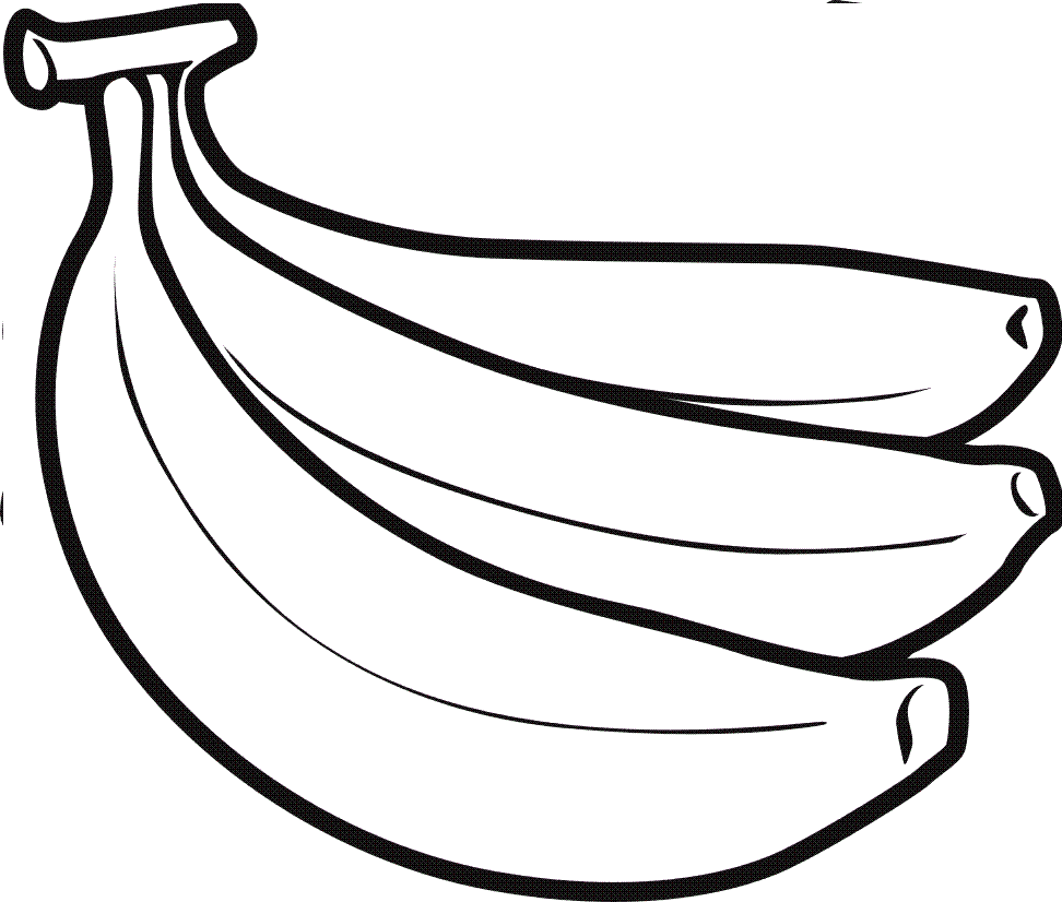 banana clipart black and white