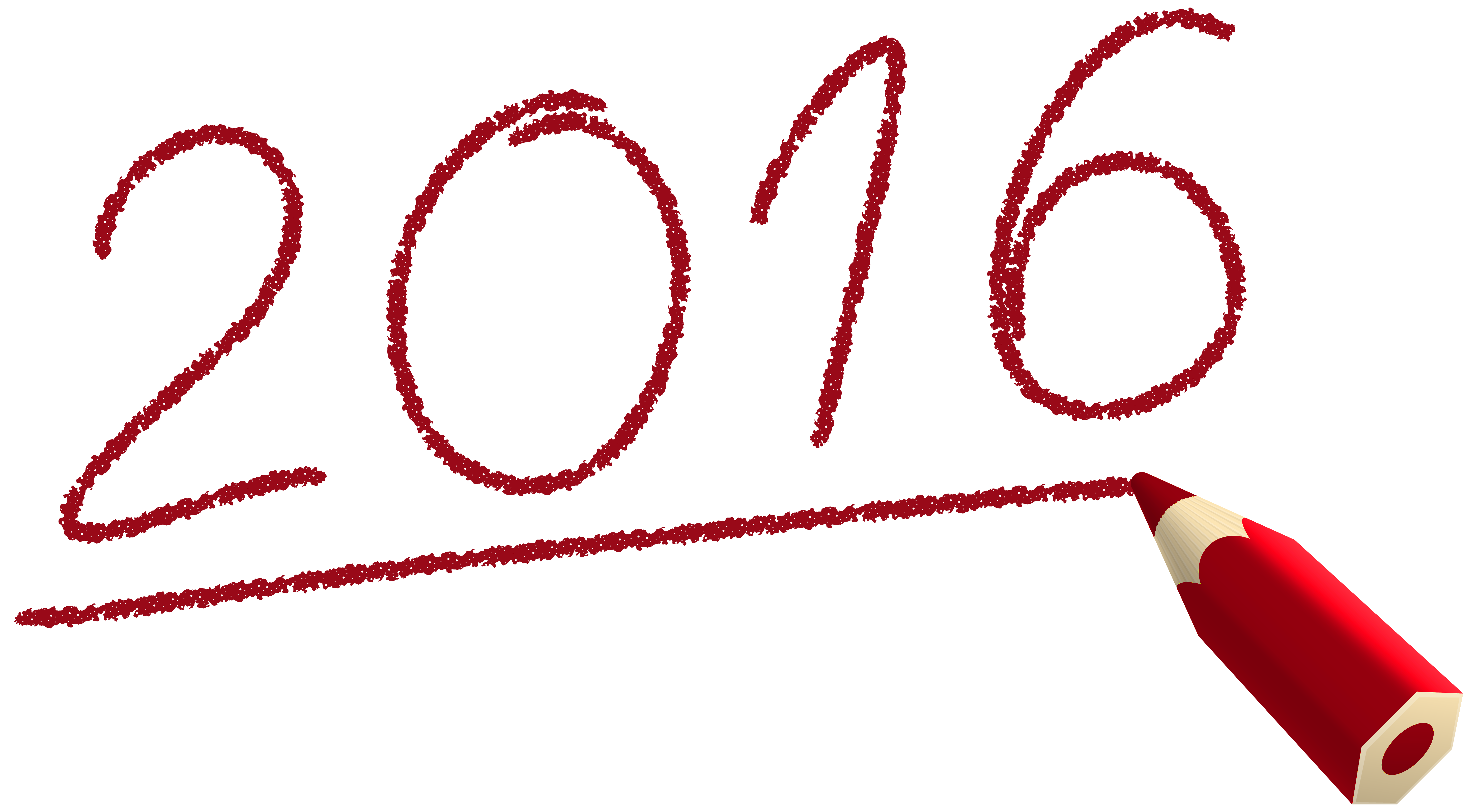 A red pencil drawing the year "2026" in bold, textured red lines on a white background.