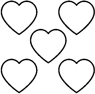 3 heart cliparts