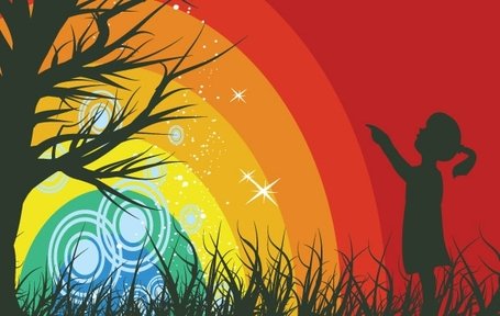 girl rainbow cliparts