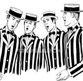 barbershop chorus clipart black and white