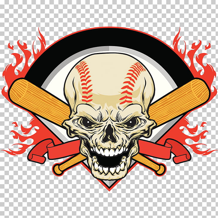 skull baseball vector - Clip Art Library