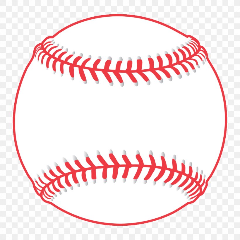 A white baseball with red stitching and a red outline on a transparent background.