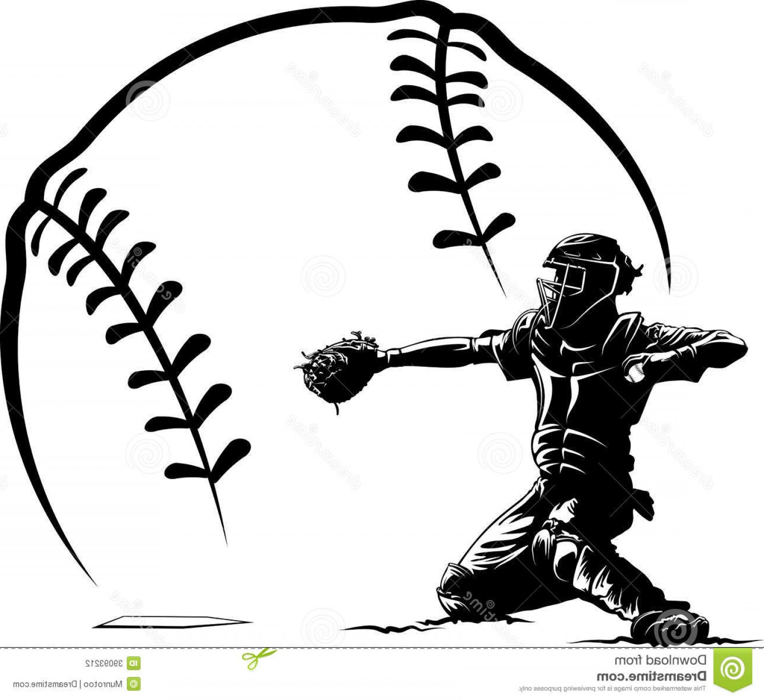 baseball player clipart catcher
