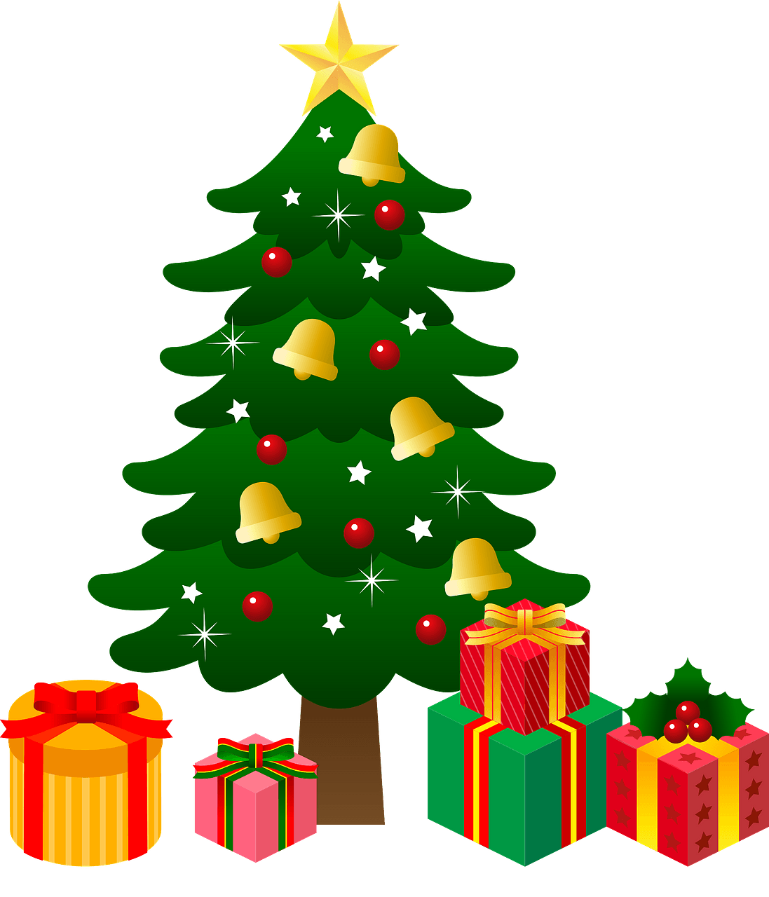 Christmas Tree With Ts Clipart Clip Art Library
