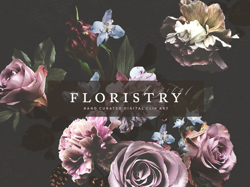 dark floral cliparts