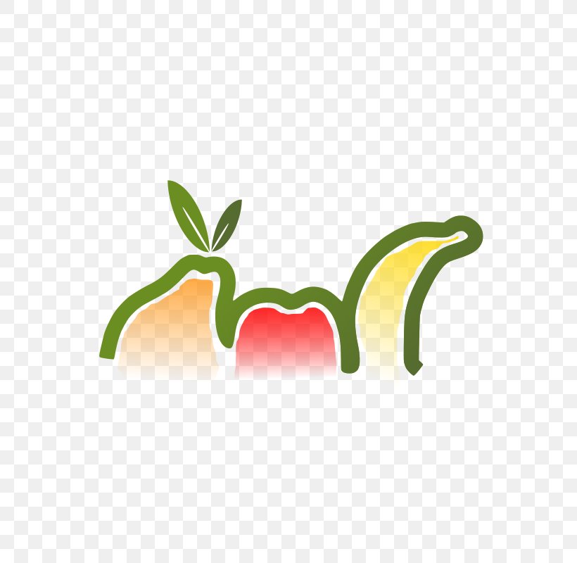 Colorful logo featuring stylized fruits including a pear, apple, and banana with green leaves.
