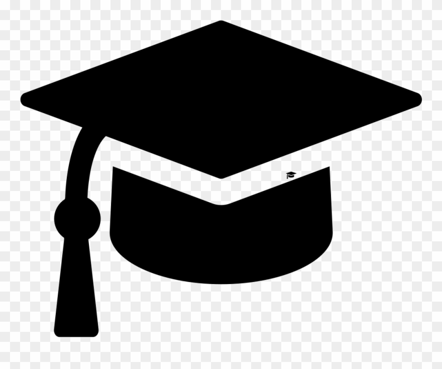 Black graduation cap with tassel on transparent background