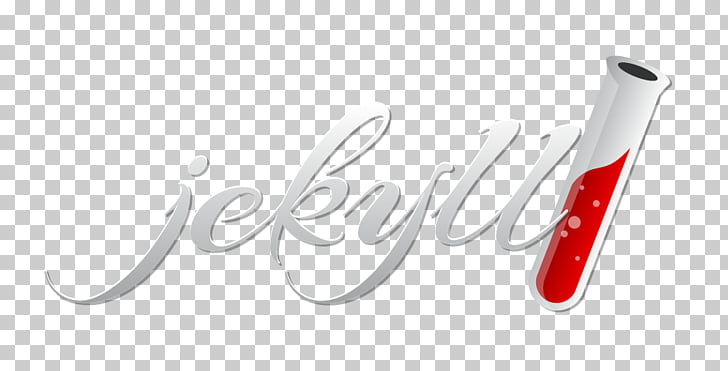 A stylized logo with the word "jekyll" in cursive script, accompanied by a test tube containing red liquid, set against a transparent background.