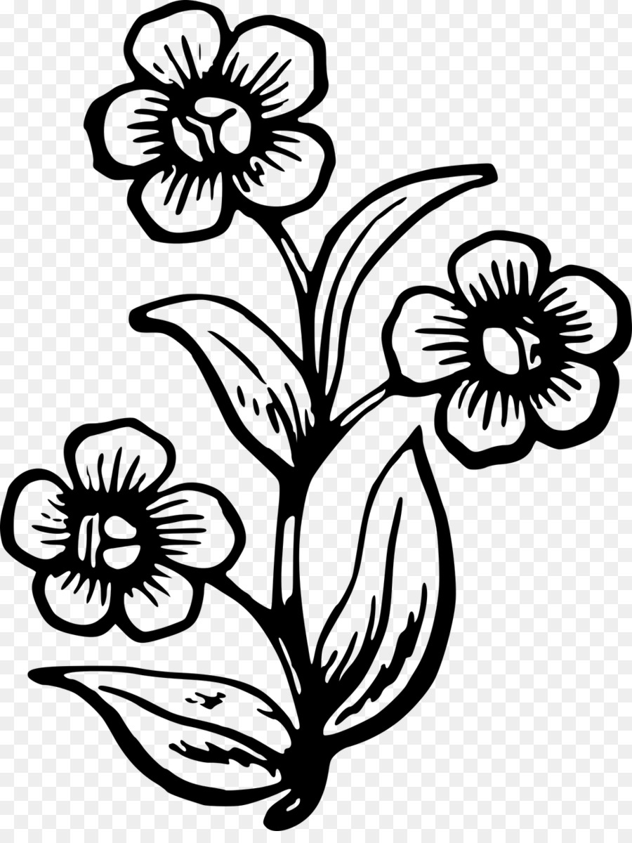 flower drawing easy big - Clip Art Library