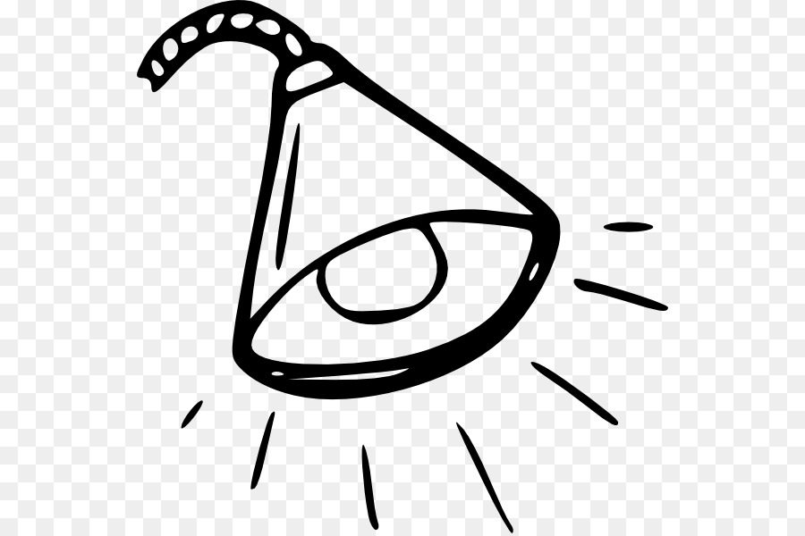 Black and white line drawing of an eye with a film strip forming a hat, emitting rays of light.