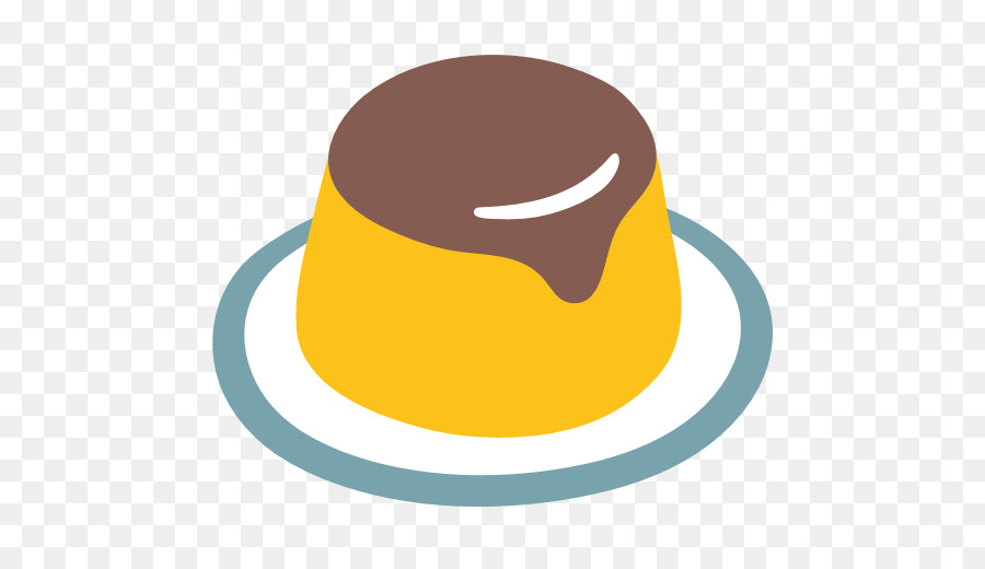 A yellow flan dessert with a brown caramel topping on a white plate with a blue rim.