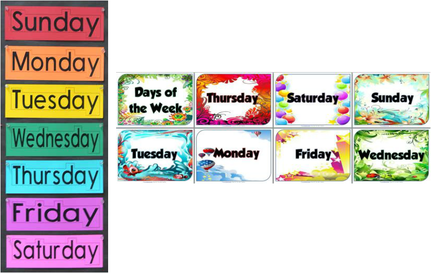 Days Of The Week Calendar Clip Art Library