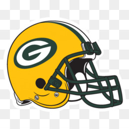 Green and yellow Green Bay Packers football helmet with a green "G" logo and black face mask.