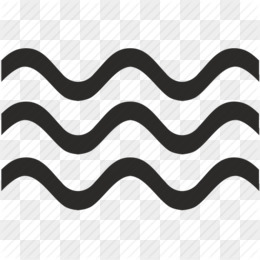 Black wavy lines representing water or ocean waves on a transparent background