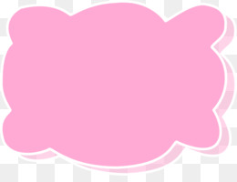 Pink cloud-shaped speech bubble with white outline on transparent background
