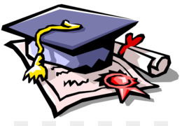 Graduation cap, diploma, and red seal on a document