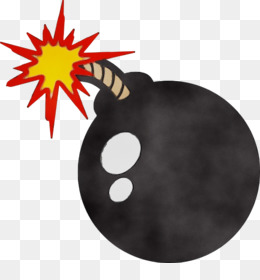 Cartoon-style black bomb with a lit fuse and explosion effect