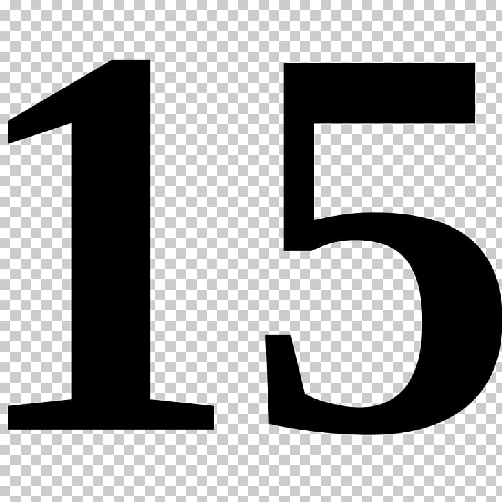 Black number 15 on transparent background