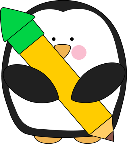 penguin pencil cliparts
