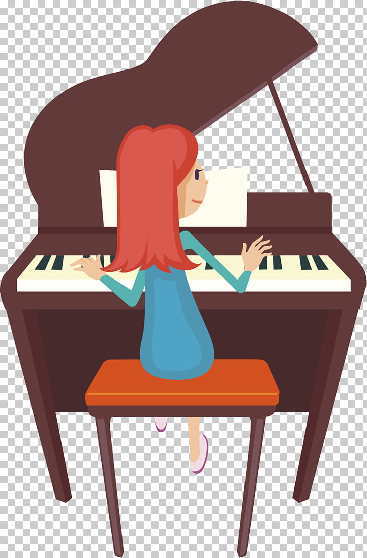 person playing piano clipart