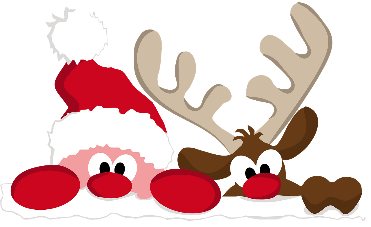 cute santa and reindeer