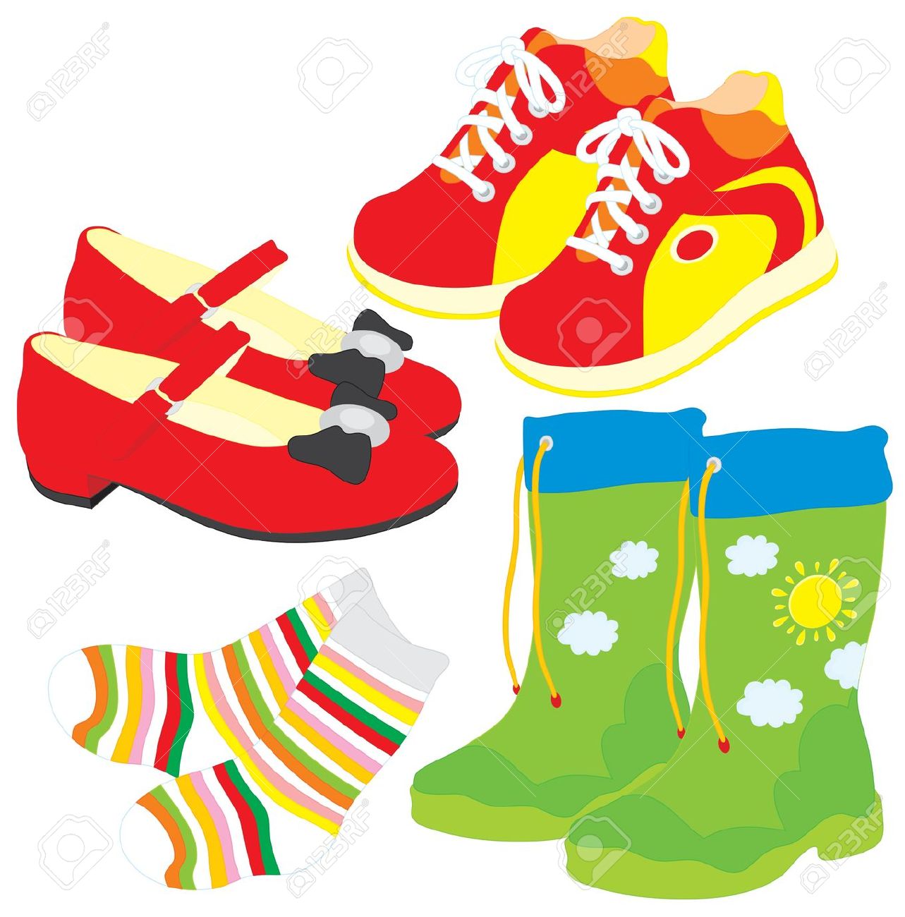 Shoes Clipart Socks Clipart Fashion Clipart Illustration Boots ...