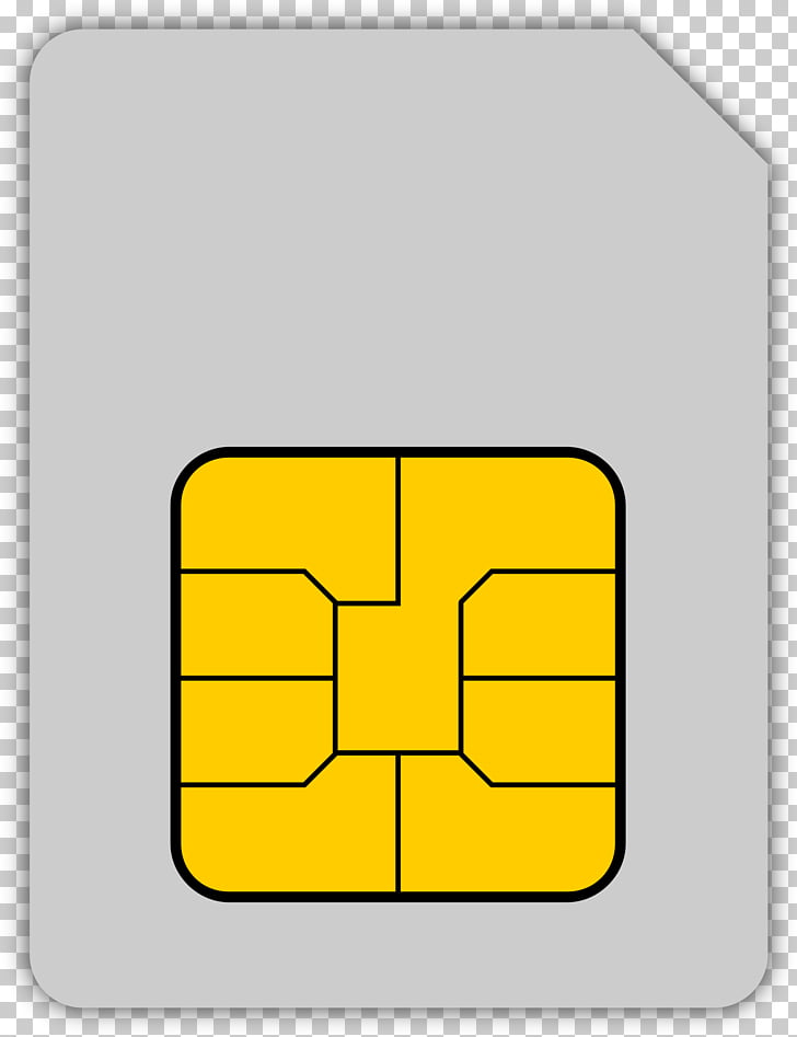 A yellow SIM card with a black border on a gray background.