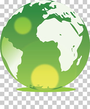 Green globe with continents of Africa and Europe visible, symbolizing environmental awareness and sustainability.