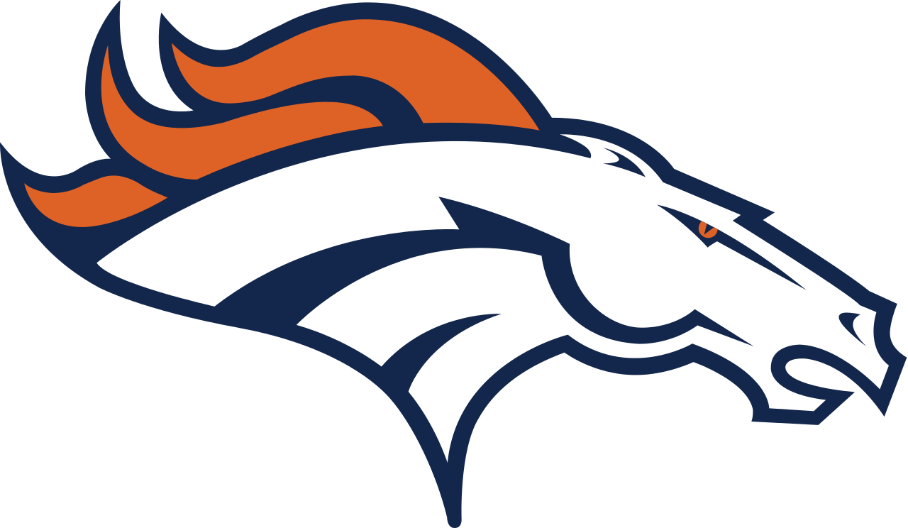 A stylized logo of a horse's head in motion, featuring a navy blue outline with an orange flame-like design on the mane and a white face.