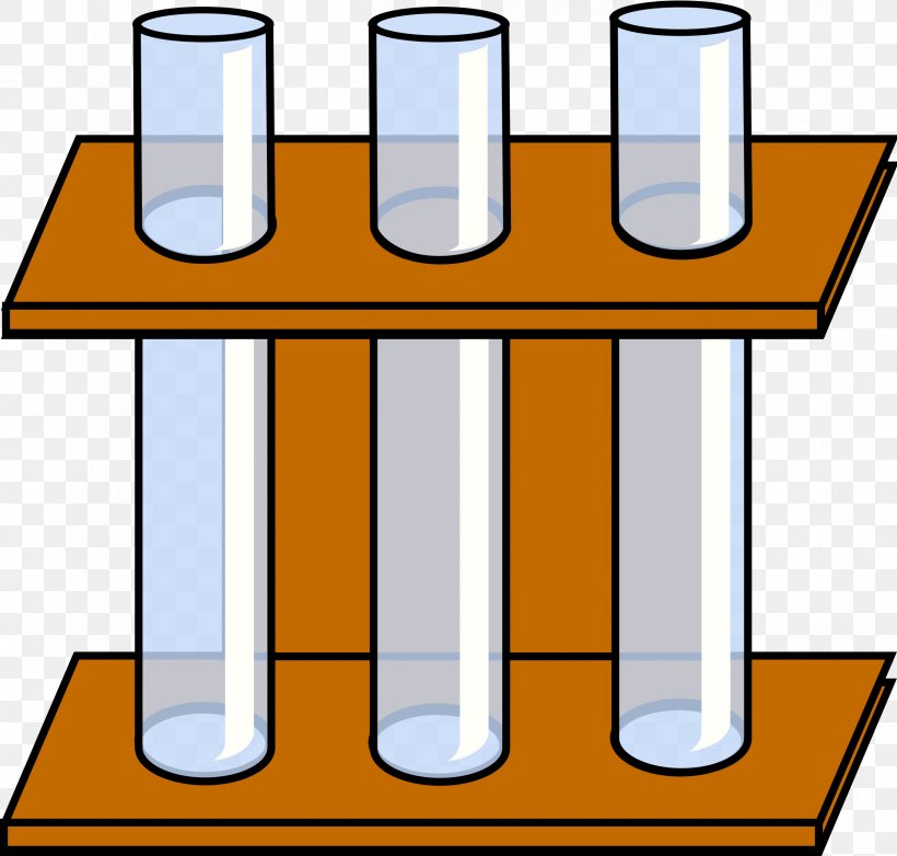 Three test tubes in a wooden rack, each containing a clear liquid, arranged in a laboratory setup.
