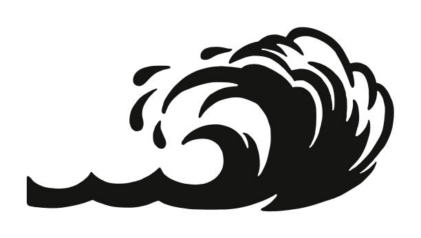 Black Ocean Waves SVG