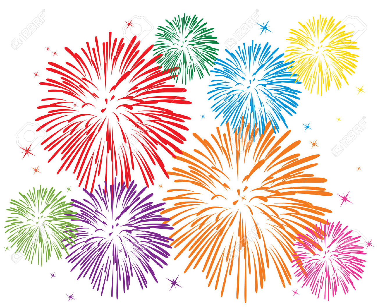 fountain fireworks clipart image